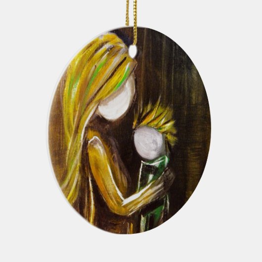 Moment met moeder (zoon) keramisch ornament (Rechts)