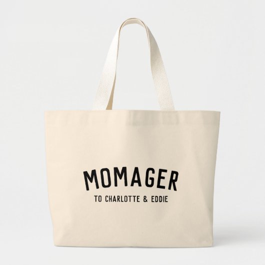 Moment | Moderne Kinder namen van mam Manager Grote Tote Bag (Voorkant)