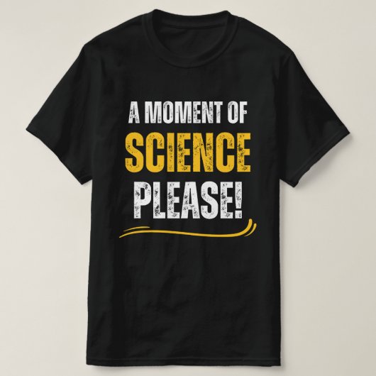 Moment of Science Grappige scheikundeleraar geel T-shirt (Design voorkant)