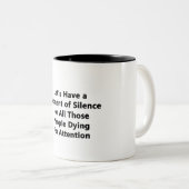 Moment van stilte tweekleurige koffiemok (Voorkant rechts)