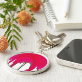 Moment vastgelegd: een rode rozenblaadje elegantie sleutelhanger (Zijkant)