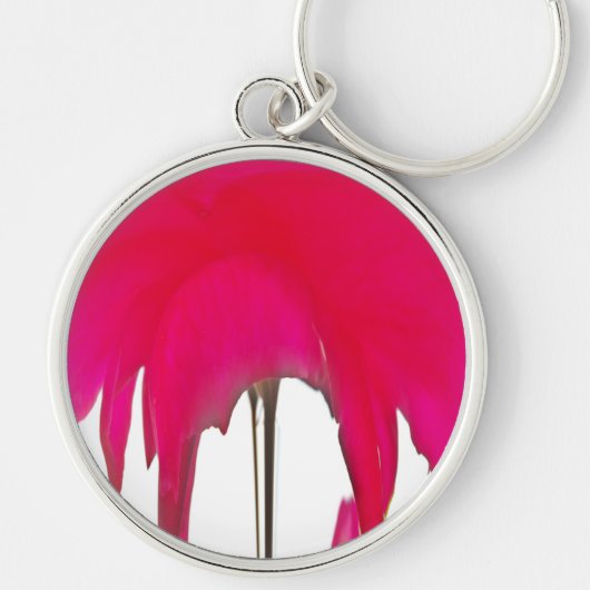 Moment vastgelegd: een rode rozenblaadje elegantie sleutelhanger (Voorkant)