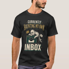 Momenteel mijn eigen inbox achtervolgen Groen grap T-shirt