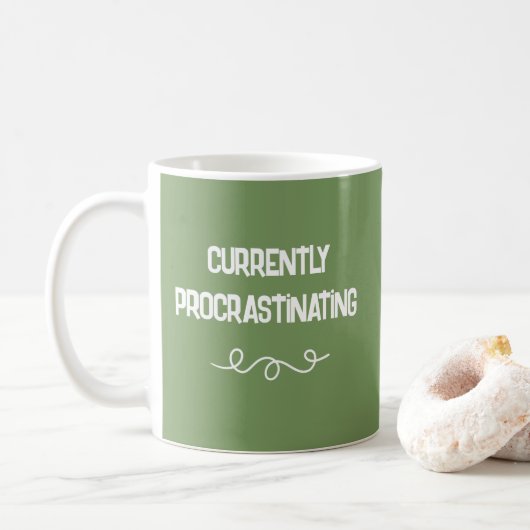 Momenteel Procrasterende Groene Mok van de Sage (Met donut)