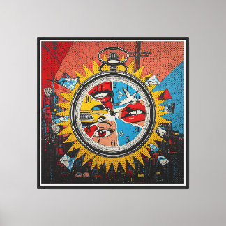 Momenten in de Tijd — Hedendaagse Pop Art Canvas W Afdruk