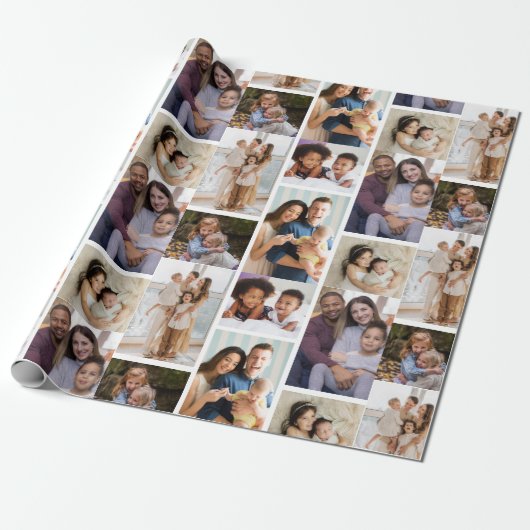 Momenten in Focus:  6 Fotocollage Cadeaupapier (Uitgerold)