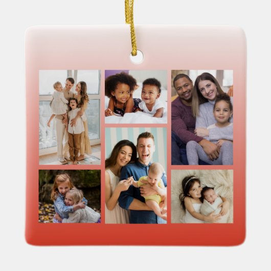 Momenten in Focus:  6 Fotocollage Keramisch Ornament (Voorkant)