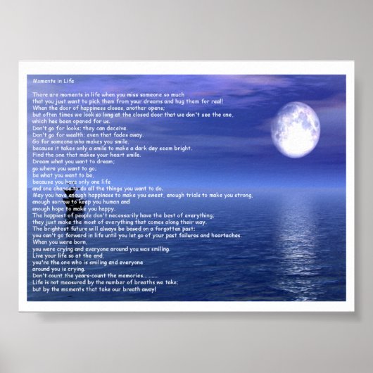 momenten in het leven poster (Voorkant)