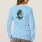 Momenten lange hoes T-Shirt met blauw ventilator (Achterkant)