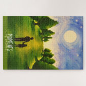 Momenten van wondermoonverlichte wandeling in bos legpuzzel (Horizontaal)