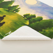 Momenten van wondermoonverlichte wandeling in bos sherpa deken (3/4)