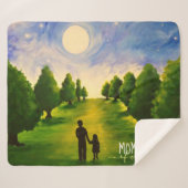 Momenten van wondermoonverlichte wandeling in bos sherpa deken (Voorkant (horizontaal))