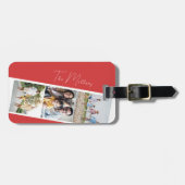 Momenten vastleggen Rode fotocollage Bagagelabel (Voorkant horizontaal)