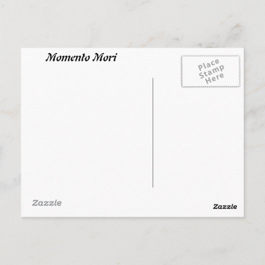 Momento Mori briefkaart (Achterkant)