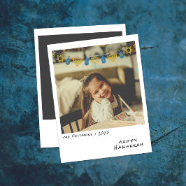 momentopname | Blauw/Goud Hanukkah Garland Feestdagenkaart