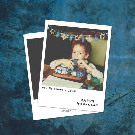 momentopname | Blauw/Grijs Hanukkah Garland Feestdagenkaart