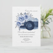 Momentopname Blauw Uitnodiging (Staand voorkant)