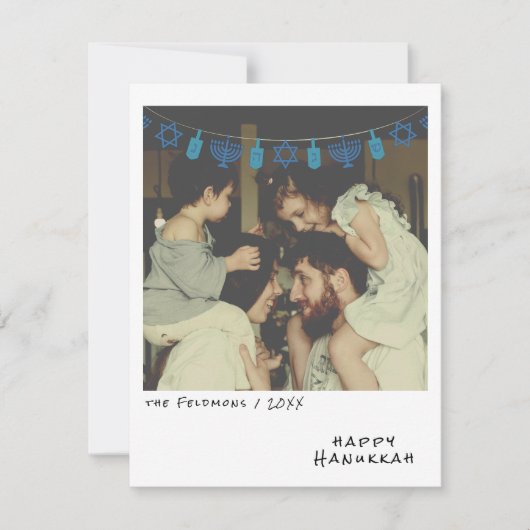 momentopname | Blue Hanukkah Garland Feestdagenkaart (Voorkant)