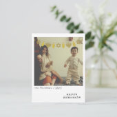 momentopname | Gold Hanukkah Garland Feestdagenkaart (Staand voorkant)