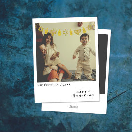 momentopname | Gold Hanukkah Garland Feestdagenkaart