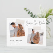 Momentopname | Moderne Casual foto twee Save The Date (Staand voorkant)