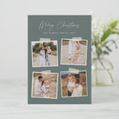 momentopname | Vrolijk Kerstfeest 4 Foto Feestdagenkaart (Staand voorkant)