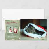 Momentopnames van Sinterklaas en de Sneeuwman Foto Feestdagenkaart (Voorkant / Achterkant)