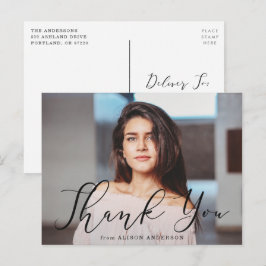 Momentous Black Script Photo Afstuderen Hartelijk  Briefkaart