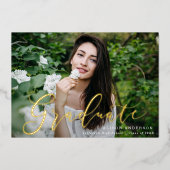 Momentous Gold Foil Script Afstuderen kondiging Folie Uitnodiging (Voorkant)