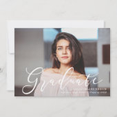 Momentous Script Mint Photo Afstuderen Aankondiging (Voorkant)