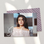 Momentous Script Paars Photo Afstuderen Aankondiging