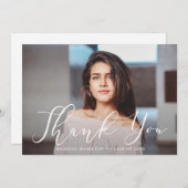 Momentous Script Photo Graduation Bedankkaart (Voorkant / Achterkant)