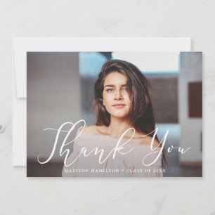 Momentous Script Photo Graduation Bedankkaart