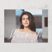 Momentous White Script Photo Afstuderen Dank u Briefkaart (Voorkant)