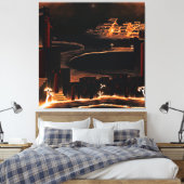 "Moments After" - mysterieuze cryptische kunst. Canvas Afdruk (Insitu (Slaapkamer))