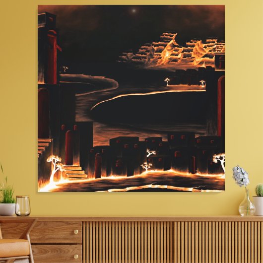 "Moments After" - mysterieuze cryptische kunst. Canvas Afdruk (Insitu (Woonkamer))