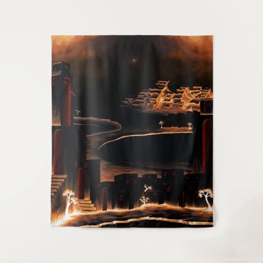 "Moments After" - mysterieuze cryptische kunst. Wandkleed (Voorkant)