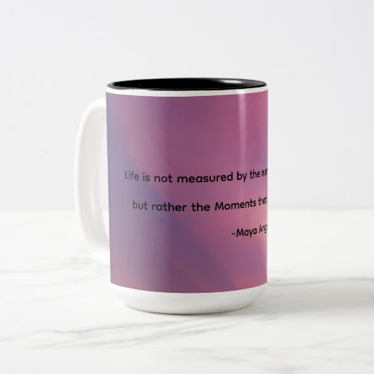 Moments coffee mug with cloud background tweekleurige koffiemok (Voorkant links)