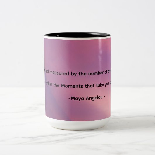 Moments coffee mug with cloud background tweekleurige koffiemok (Center)