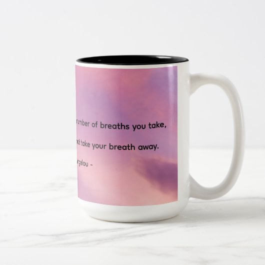 Moments coffee mug with cloud background tweekleurige koffiemok (Rechts)