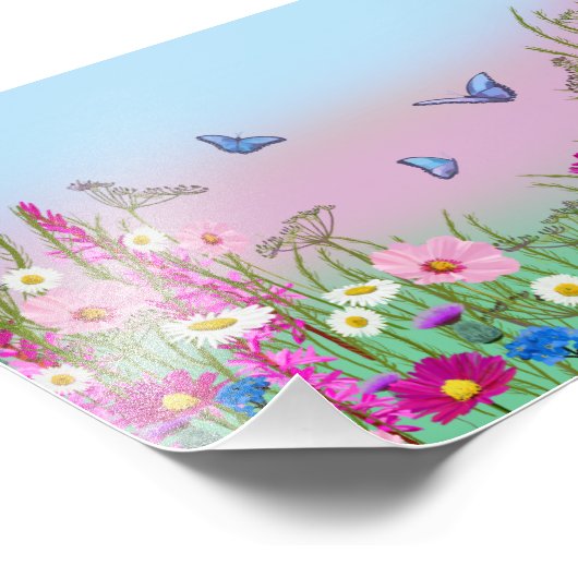 Moments in Bloom flower meadow garden wall poster (Hoek)