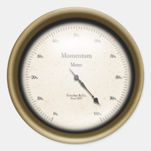Momentum Meter Steampunk Industriële machine Leeft Ronde Sticker