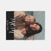 MomEstablished Black Modern Script Photo  Fleece Deken (Voorkant (Horizontaal))