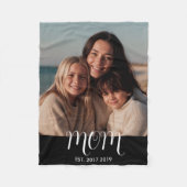 MomEstablished Black Modern Script Photo  Fleece Deken (Voorkant)