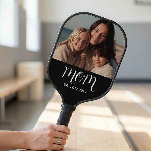 MomEstablished Fun Script Photo  Pickleball Paddle
