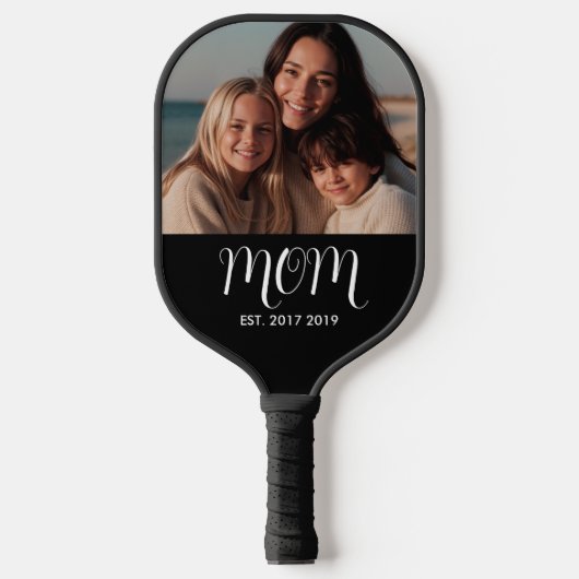 MomEstablished Fun Script Photo  Pickleball Paddle (Voorkant)