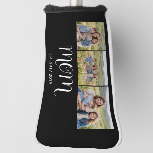 MomEstablished Modern Bold Script Black 3 Photo Golfheadcover (Draai 90)