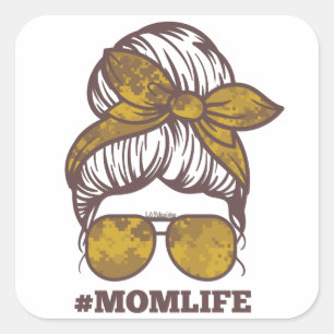#MOMLIFE grappig moederdag cadeidee Vierkante Sticker