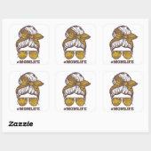 #MOMLIFE grappig moederdag cadeidee Vierkante Sticker (Vel)