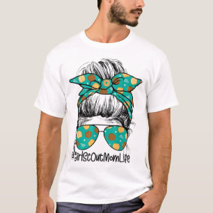 Momlife Messy Bun Scout voor meisjes Koekje Mam T-shirt